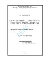 Đầu tư phát triển các khu kinh tế - quốc phòng ở Việt Nam hiện nay: Luân án / Đỗ Mạnh Hùng