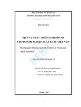 Dịch vụ phát triển kinh doanh cho doanh nghiệp xuất khẩu Việt Nam / Bùi Liên Hà