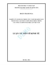 Nghiên cứu đánh giá trọng yếu và rủi ro kiểm toán nhằm nâng cao chất lượng hoạt động trong các công ty kiểm toán độc lập Việt Nam : Luận án / Đoàn Thanh Nga