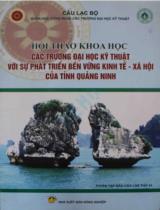Các trường đại học kỹ thuật với sự phát triển bền vững kinh tế - xã hội của tỉnh Quảng Ninh : Hội thảo lần thứ 41