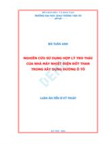 Nghiên cứu sử dụng hợp lý tro thải của nhà máy nhiệt điện đốt than trong xây dựng đường ô tô : Luận án / Bùi Tuấn Anh
