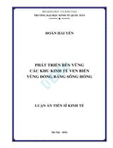 Phát triển bền vững các khu kinh tế ven biển vùng đồng bằng sông hồng / Đoàn Hải Yến