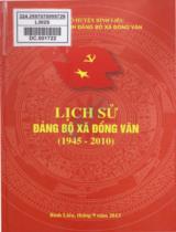 Lịch sử Đảng bộ xã Đồng Văn (1945 - 2010)