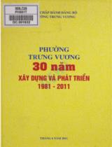 Phường Trưng Vương - 30 năm xây dựng và phát triển : 1981 - 2011