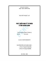 Phát triển kinh tế tư nhân ở Quảng Ninh : Luận án / Nguyễn Ngọc Lan