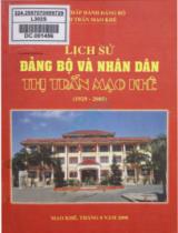 Lịch sử Đảng bộ và nhân dân thị trấn Mạo Khê : 1929 - 2005