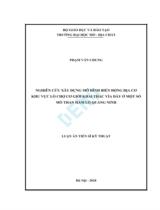 Nghiên cứu xây dựng mô hình biến động địa cơ khu vực lò chợ cơ giới khai thác vỉa dày ở một số mỏ than hầm lò Quảng Ninh : Luận án / Phạm Văn Chung