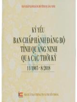 Kỷ yếu Ban chấp hành Đảng bộ tỉnh Quảng Ninh qua các thời kỳ (11/1963 - 8/2018) : Lưu hành nội bộ