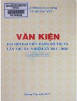 Văn kiện Đại hội đại biểu đảng bộ thị xã lần thứ XX (nhiệm kỳ 2015 - 2020) : Lưu hành nội bộ