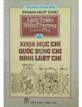 Lịch triều hiến chương loại chí / Phan Huy Chú; Người dịch: Đỗ Mộng Khương...; Đào Duy Anh hiệu đính. T.4 , Khoa mục chí, Quốc dụng chí, Hình luật chí