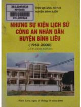 Những sự kiện lịch sử công an nhân dân huyện Bình Liêu 1950 - 2000 : Lưu hành nội bộ