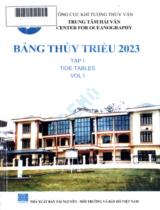 Bảng thủy triểu 2023 . T.1 , Hòn Dáu, Hồng Gai, Cửa Ông, Cửa Hội, Cửa Gianh, Cửa Việt