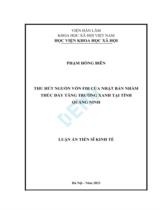 Thu hút nguồn vốn FDI của Nhật Bản nhằm thúc đẩy tăng trưởng xanh tại tỉnh Quảng Ninh : Luận án / Phạm Hồng Biên