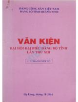 Văn kiện Đại hội đại biểu Đảng bộ tỉnh lần thứ XIII