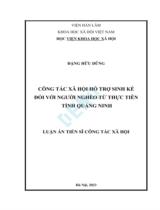 Công tác xã hội hỗ trợ sinh kế đối với người nghèo từ thực tiễn tỉnh Quảng Ninh : Luận án / Đặng Hữu Dũng