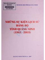 Những sự kiện lịch sử đảng bộ tỉnh Quảng Ninh (1965 - 2005)