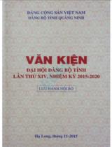 Văn kiện Đại hội Đảng bộ tỉnh lần thứ XIV, nhiệm kỳ 2015 - 2020 : Lưu hành nội bộ