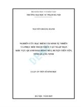 Nghiên cứu đặc điểm tái sinh tự nhiên và phục hồi thảm thực vật ngập mặn khu vực quanh đảo Đồng Rui, huyện Tiên Yên, tỉnh Quảng Ninh : Luận án Tiên sĩ Sinh học / Nguyễn Hoàng Hanh